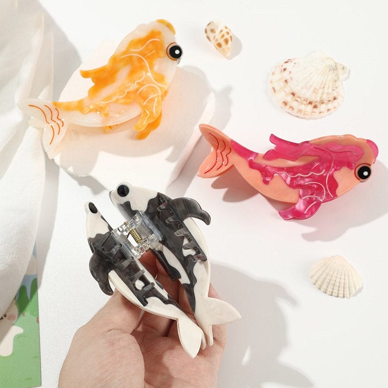 Large Pink Cartoon Koi Fish Hair Claw