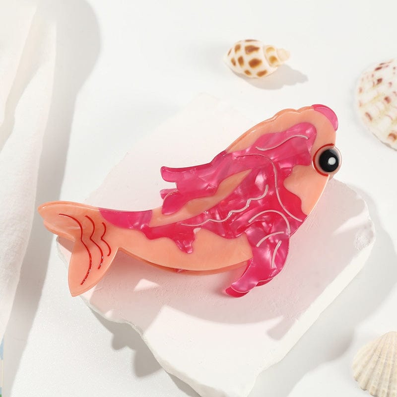 Large Pink Cartoon Koi Fish Hair Claw