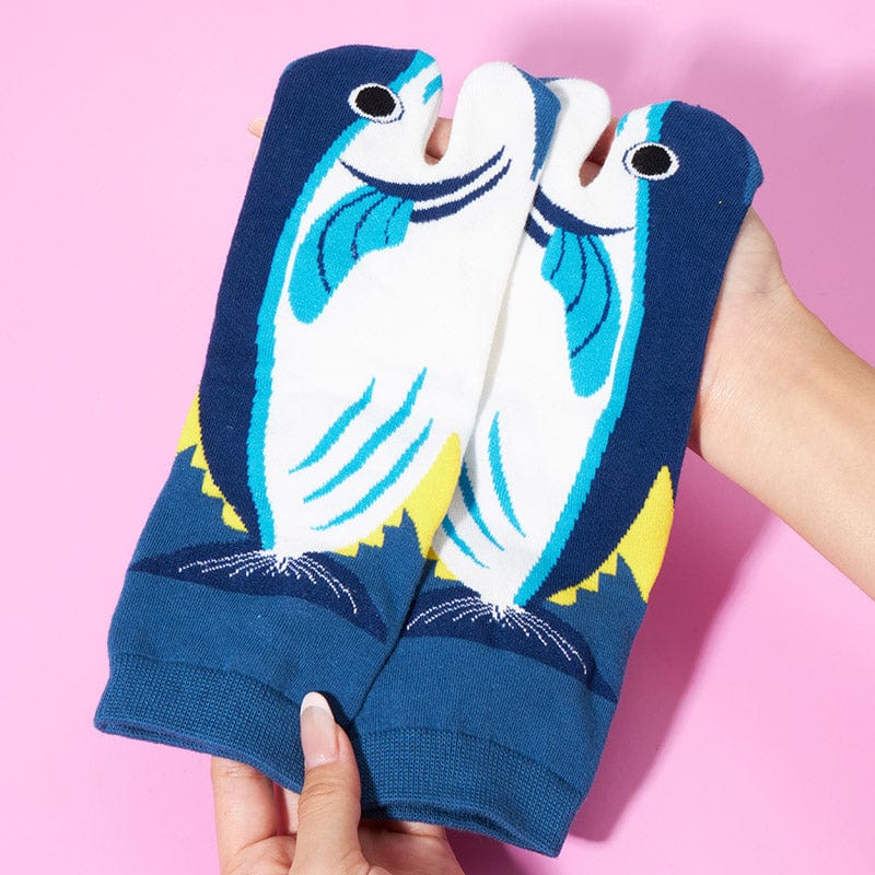 One Pair Of Pomfret Fish Two-Toe Grip Socks