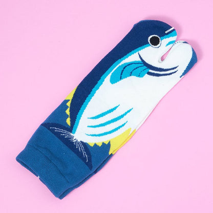 One Pair Of Pomfret Fish Two-Toe Grip Socks