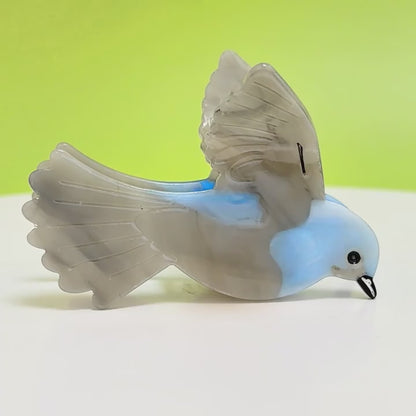 Large Grey Blue Magpie Hair Claw Clip