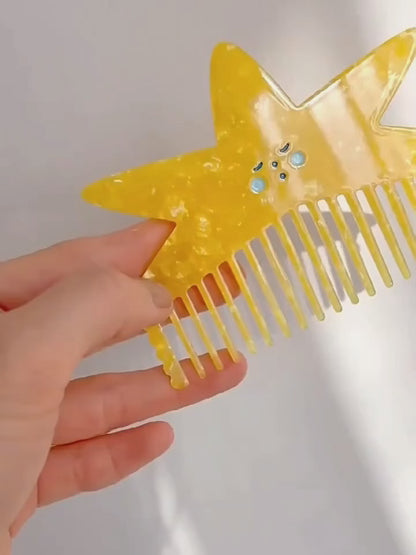 Jumbo Yellow Star Hair Comb