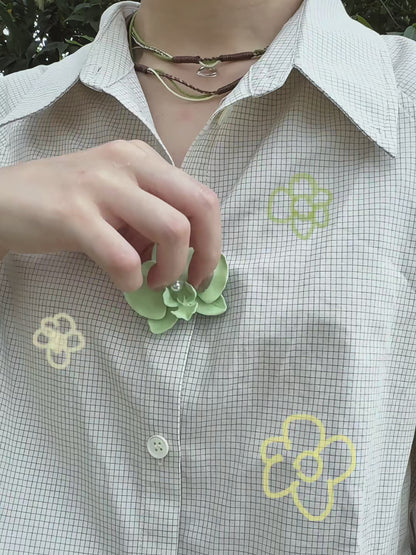 3D Printed Lily Orchid Shirt Button Clip