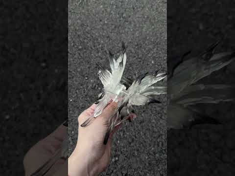 Jumbo Smoky Gray 3D Printed Gothic Butterfly Wing Hair Claw