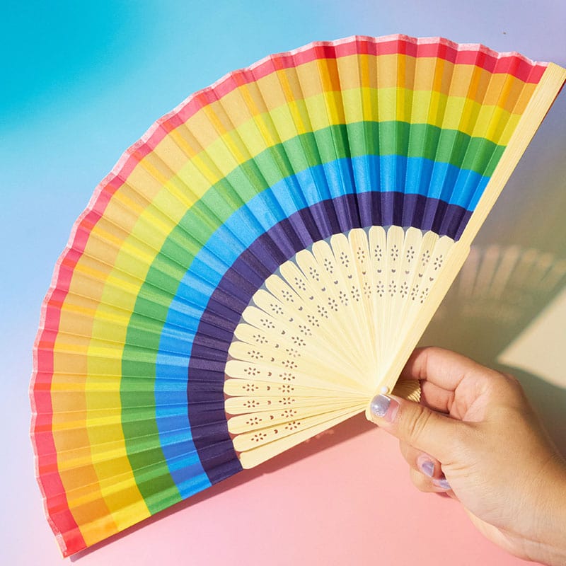 Rainbow Folding Fan