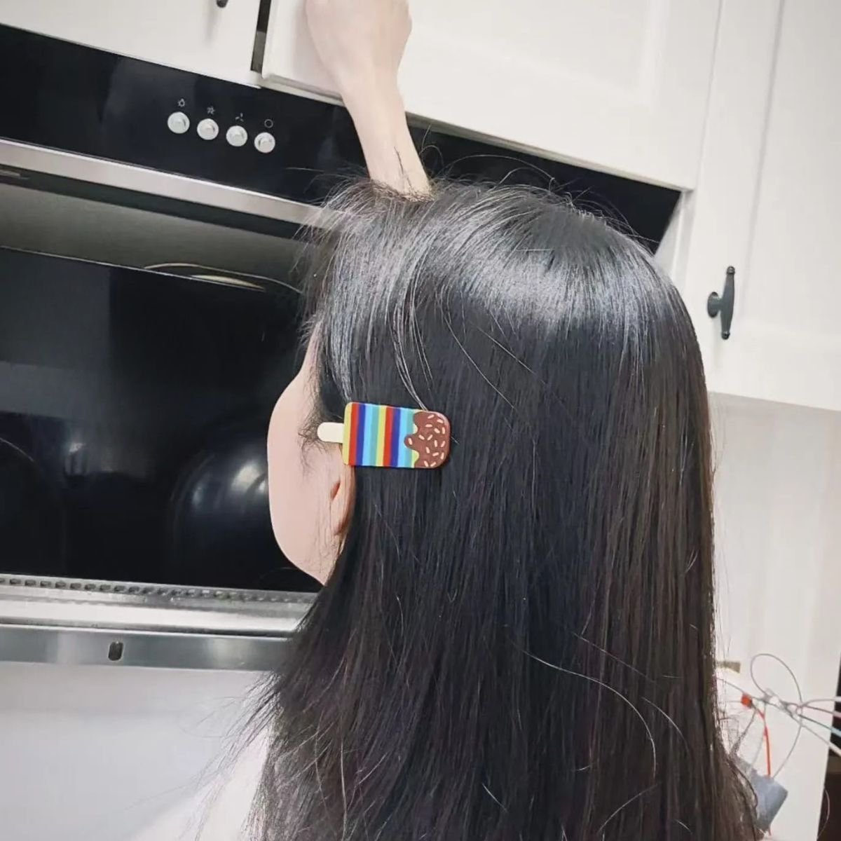 Rainbow Stripes Ice Cream Hair Clip