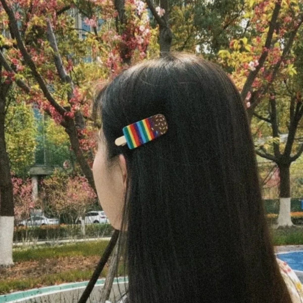 Rainbow Stripes Ice Cream Hair Clip