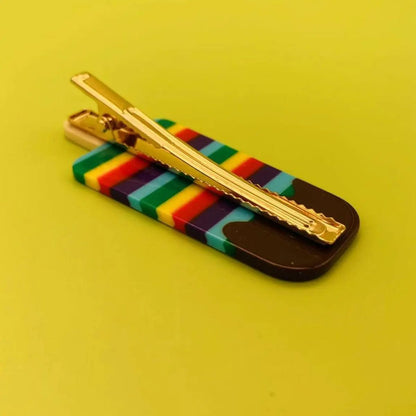 Rainbow Stripes Ice Cream Hair Clip