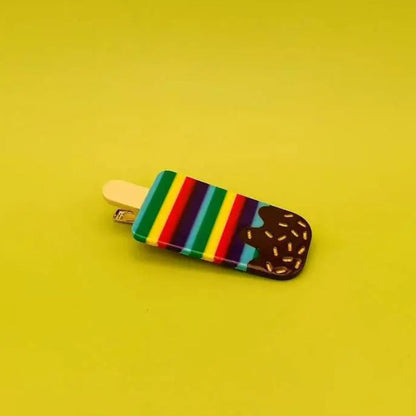 Rainbow Stripes Ice Cream Hair Clip