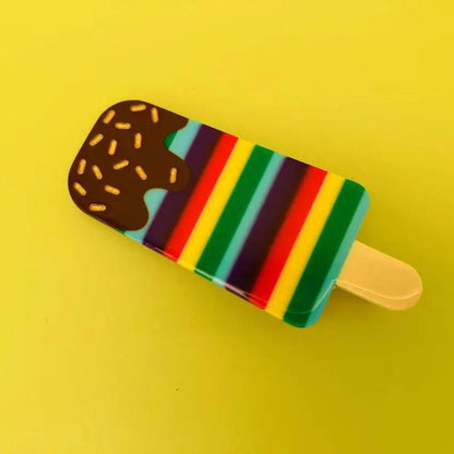 Rainbow Stripes Ice Cream Hair Clip