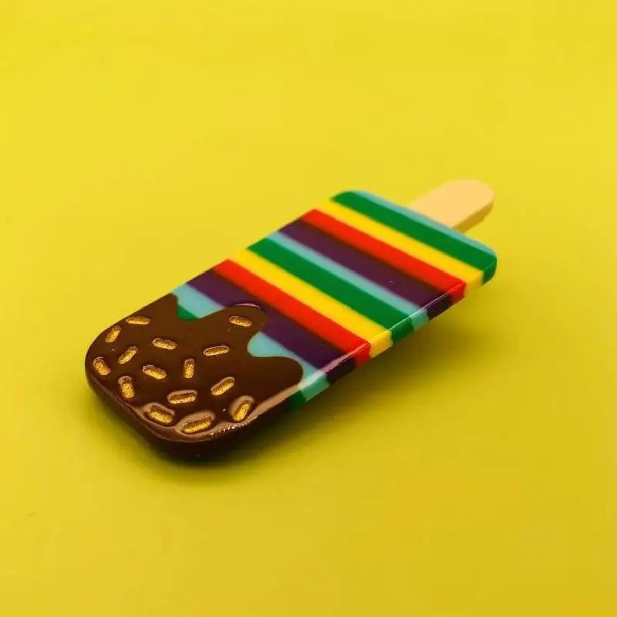 Rainbow Stripes Ice Cream Hair Clip