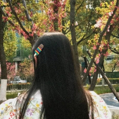 Rainbow Stripes Ice Cream Hair Clip