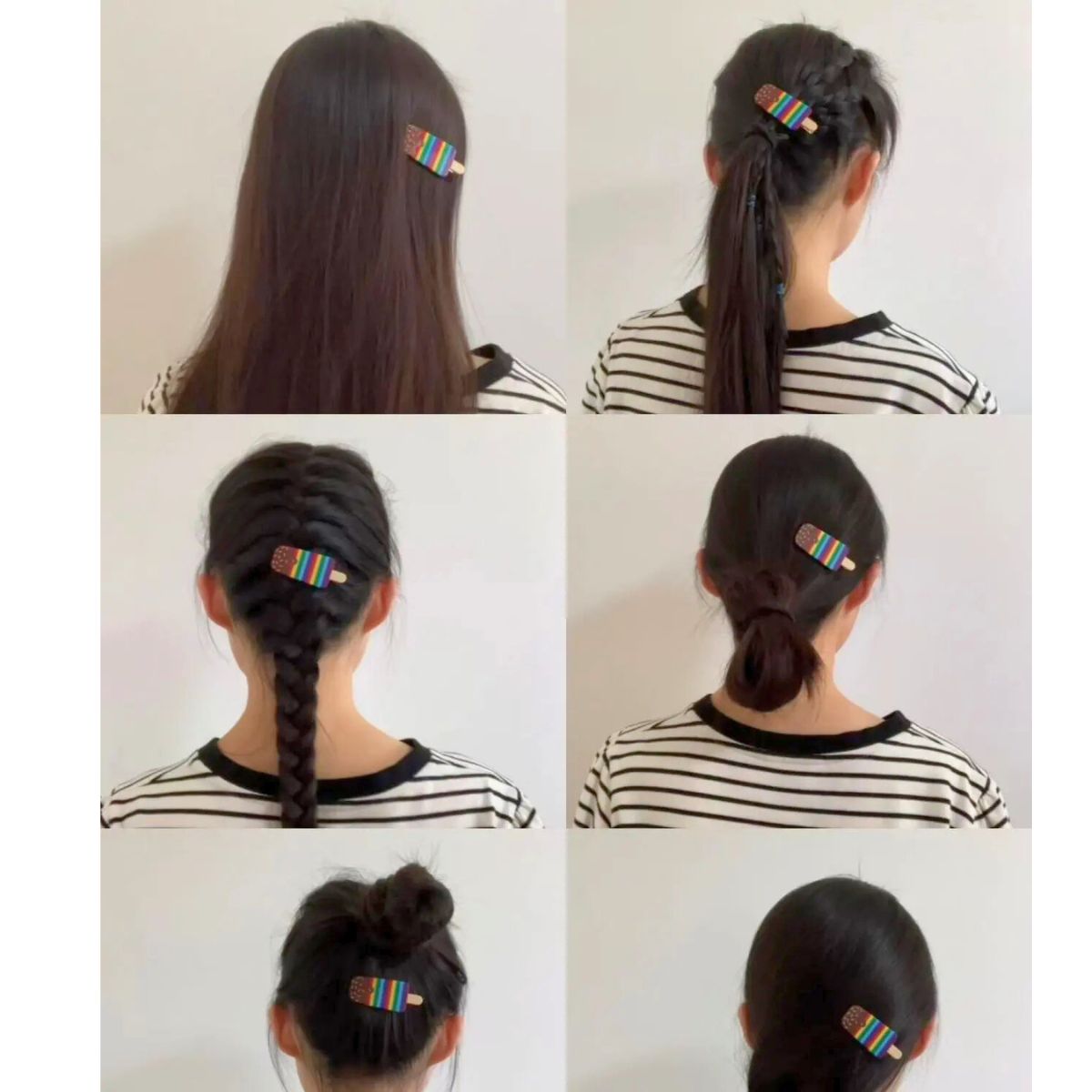 Rainbow Stripes Ice Cream Hair Clip