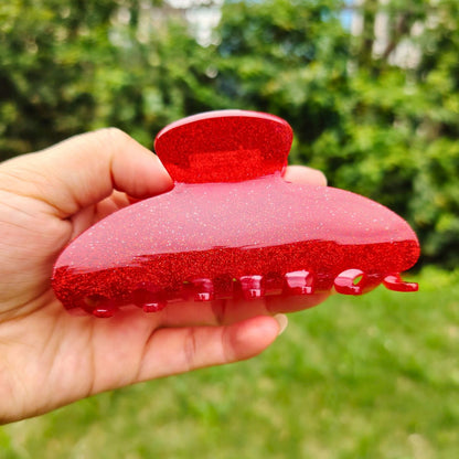 Medium Red Glitter  Hair Claw