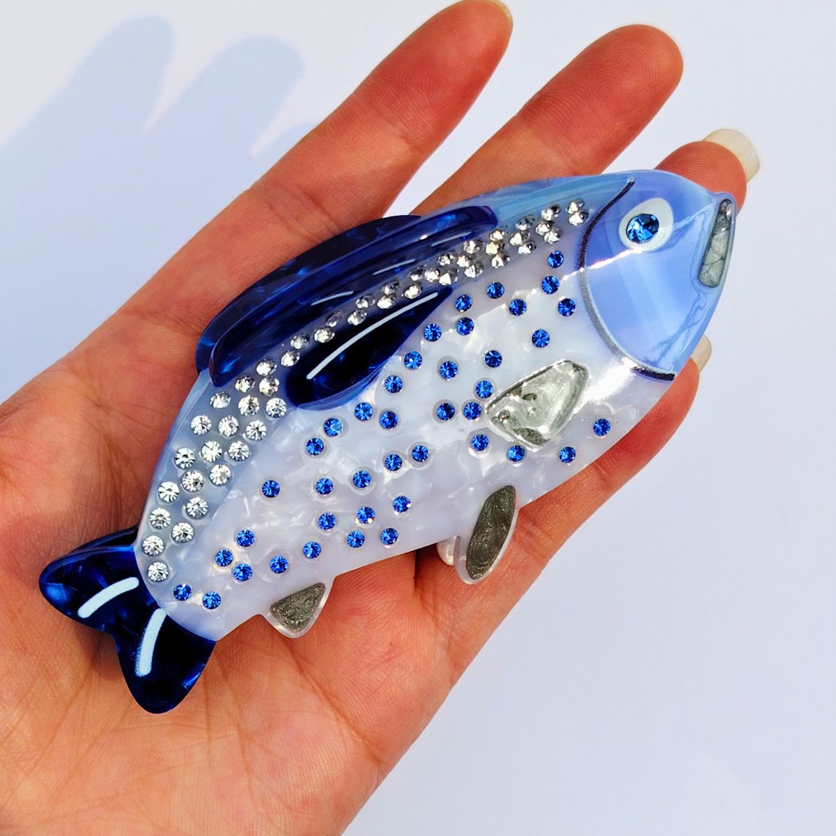 Medium Rhinestone Fish Hair Claw