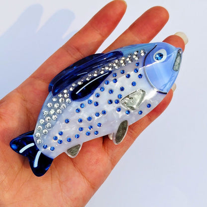 Medium Rhinestone Fish Hair Claw