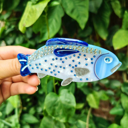 Medium Rhinestone Fish Hair Claw