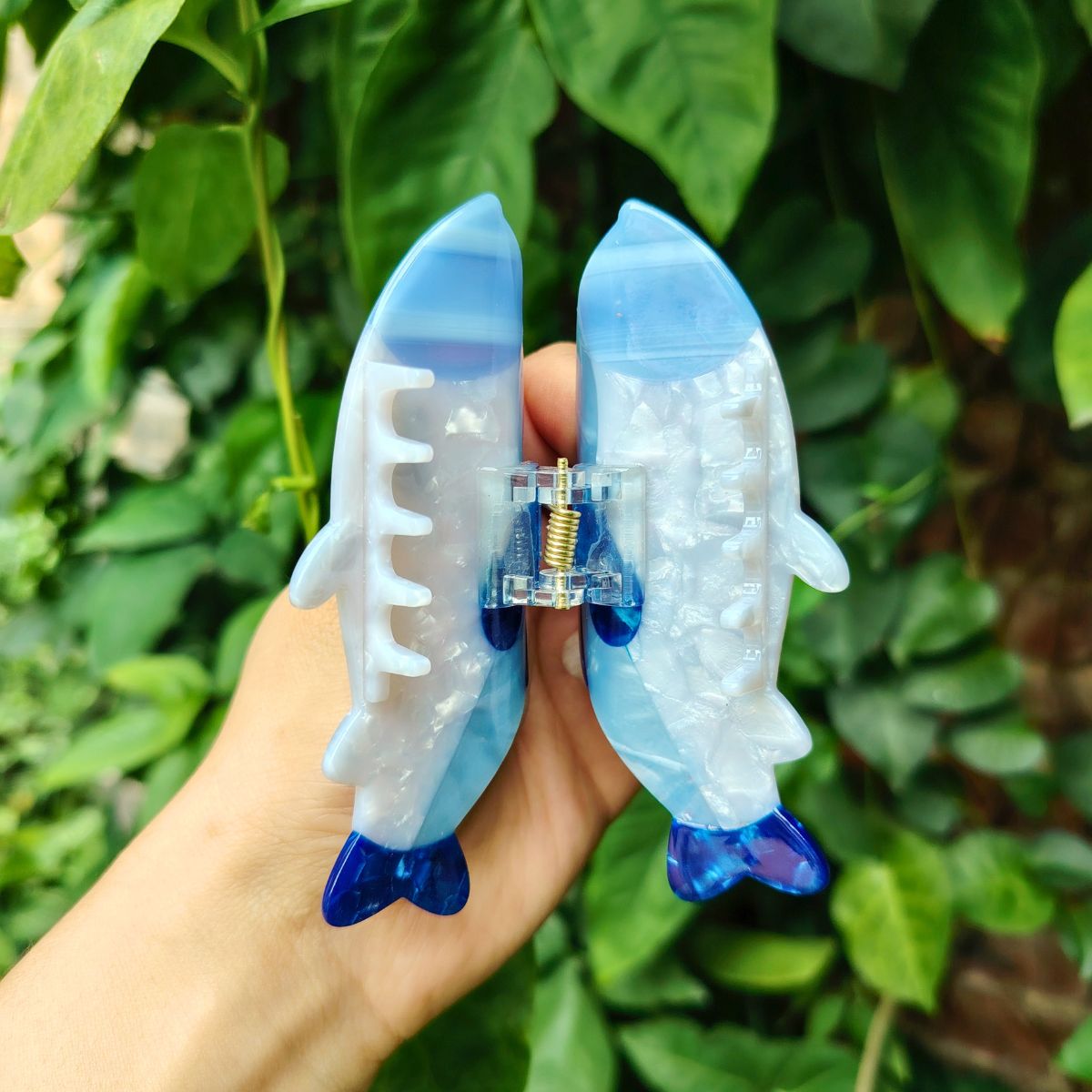 Medium Rhinestone Fish Hair Claw