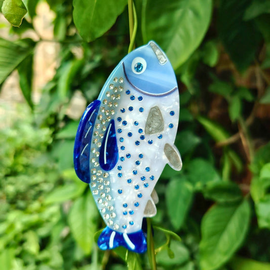 Medium Rhinestone Fish Hair Claw