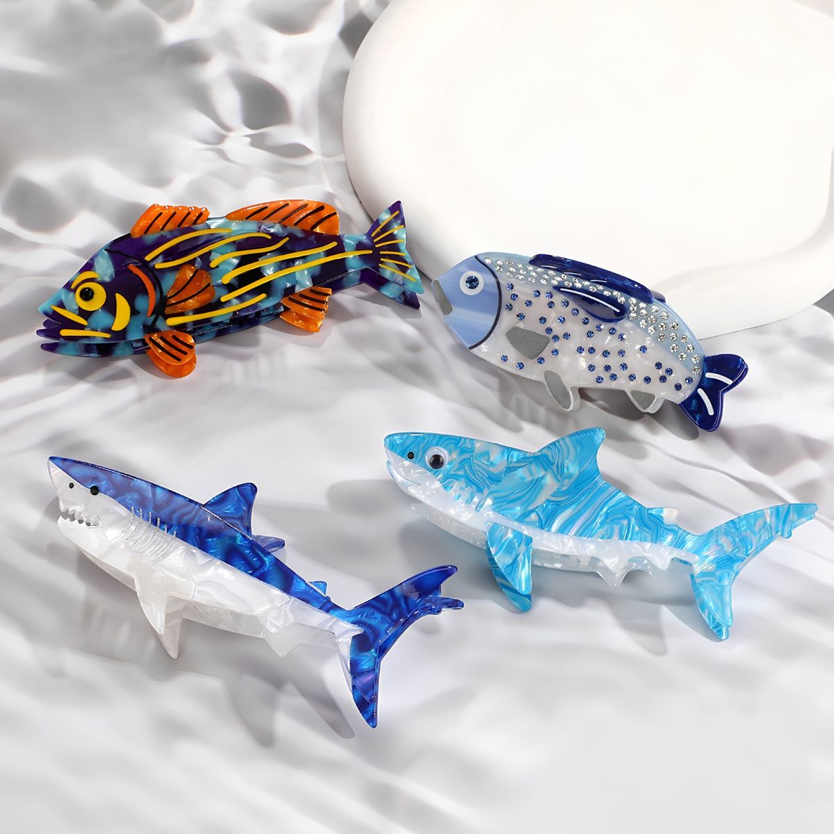 Medium Rhinestone Fish Hair Claw