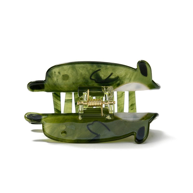 Medium Green Sheep Hair Claw Clip