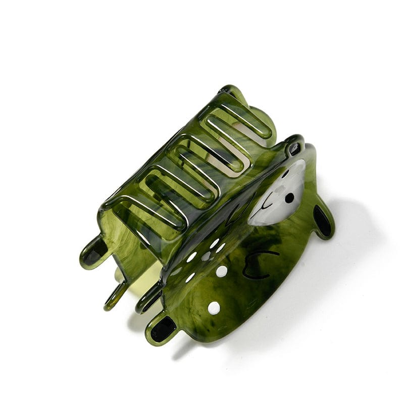 Medium Green Sheep Hair Claw Clip
