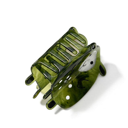 Medium Green Sheep Hair Claw Clip