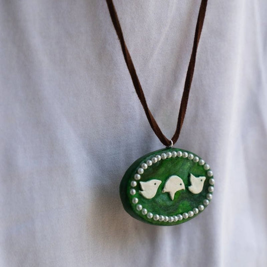 Meadowlark Clay Watercolor Suede Cord Necklace