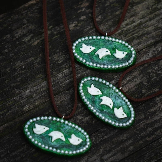 Meadowlark Clay Watercolor Suede Cord Necklace