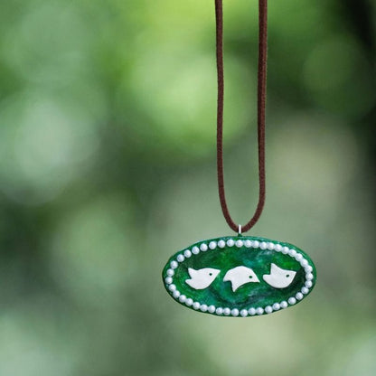 Meadowlark Clay Watercolor Suede Cord Necklace