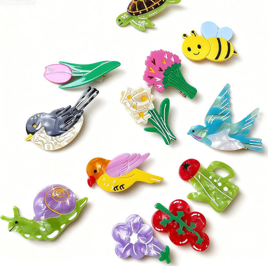 Small Acetate Alligator Hair Clips