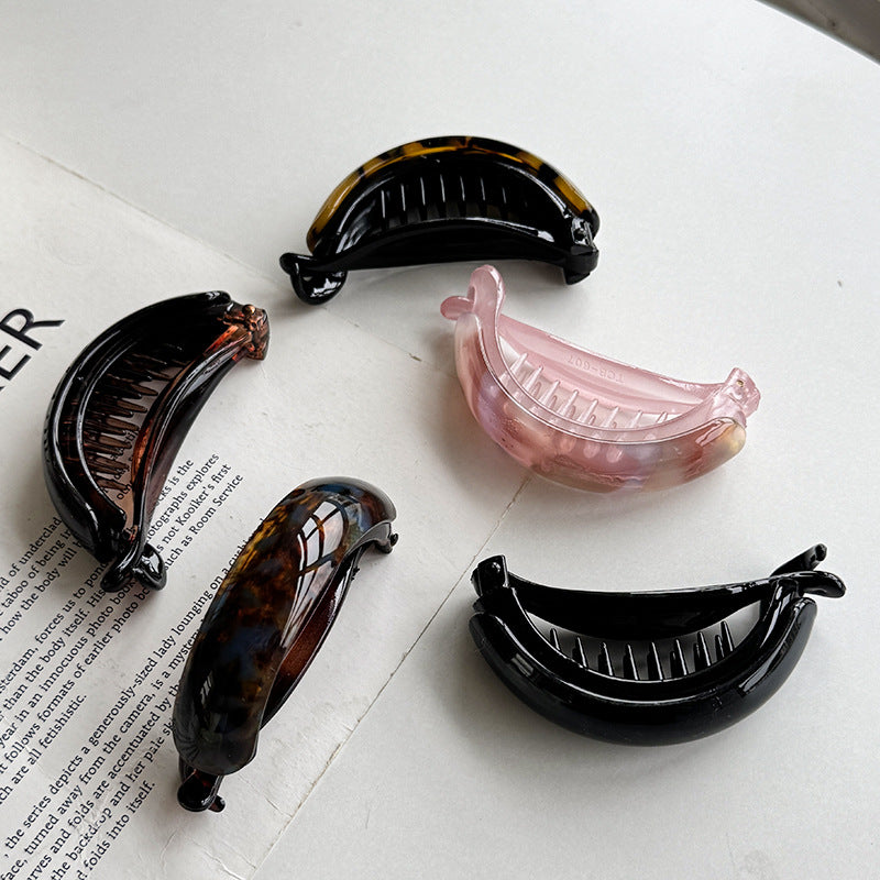 Small Anti-Slip Banana Hair Clip Ponytail Holder