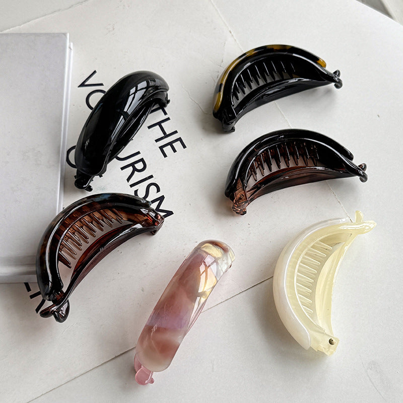 Small Anti-Slip Banana Hair Clip Ponytail Holder