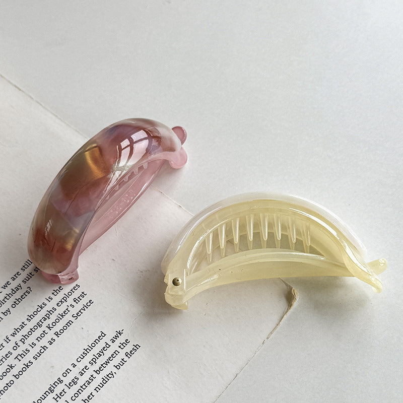 Small Anti-Slip Banana Hair Clip Ponytail Holder