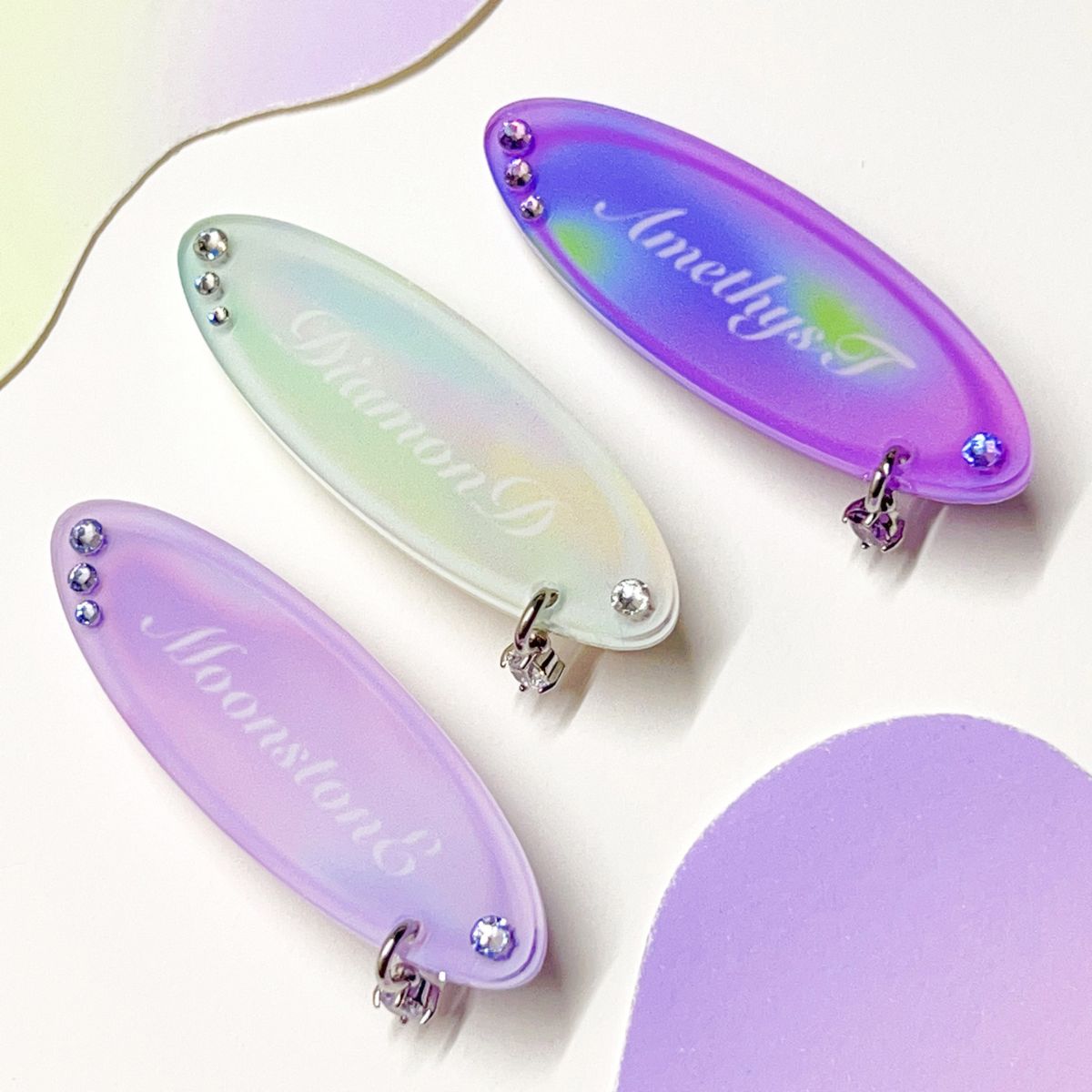 Small Birthday Gemstone Color Hair Clips