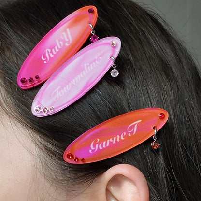 Small Birthday Gemstone Color Hair Clips