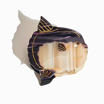 Small Black Mola Mola Ocean Sunfish Hair Claw