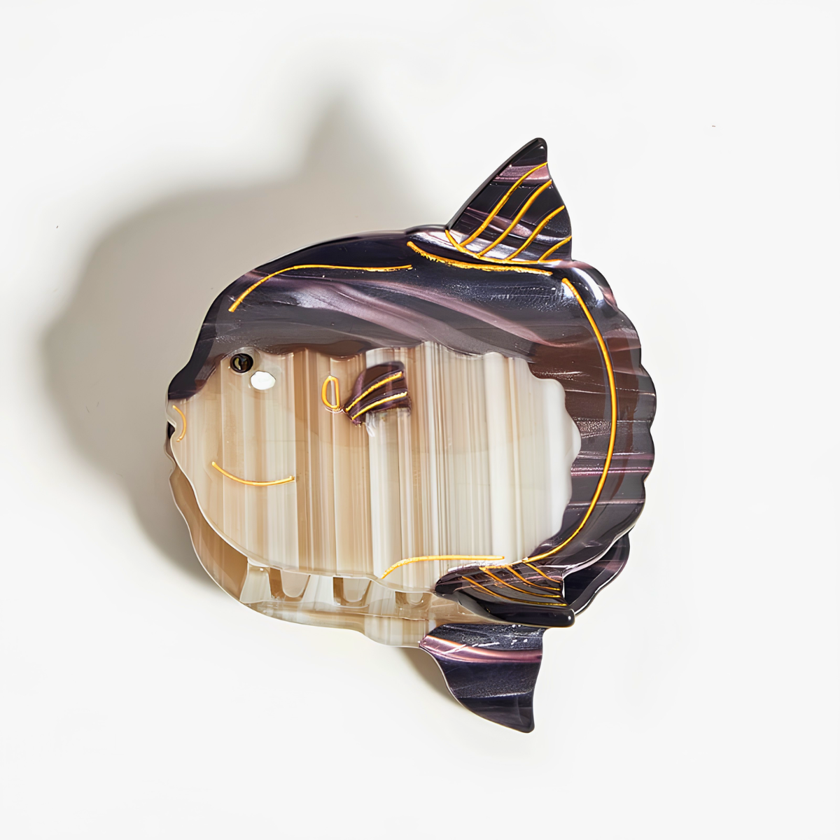 Small Black Mola Mola Ocean Sunfish Hair Claw