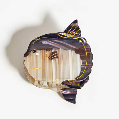 Small Black Mola Mola Ocean Sunfish Hair Claw