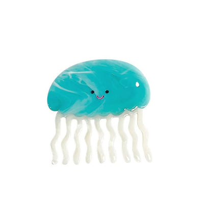 Small Blue & White Jellyfish Mini Travel Comb
