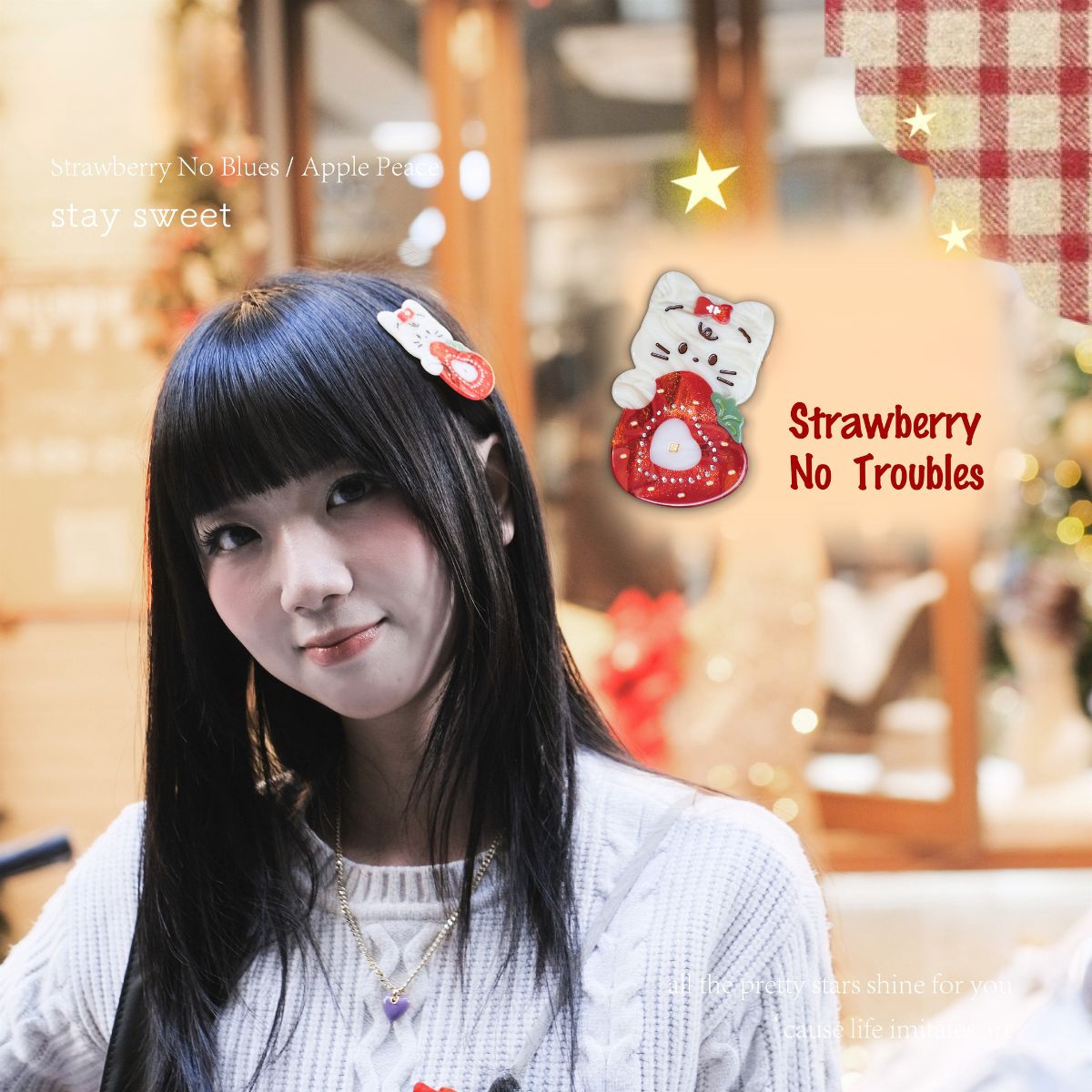 Small Fruit Pet Alligator Hair Clips (Strawberry Cat & Apple Dog)