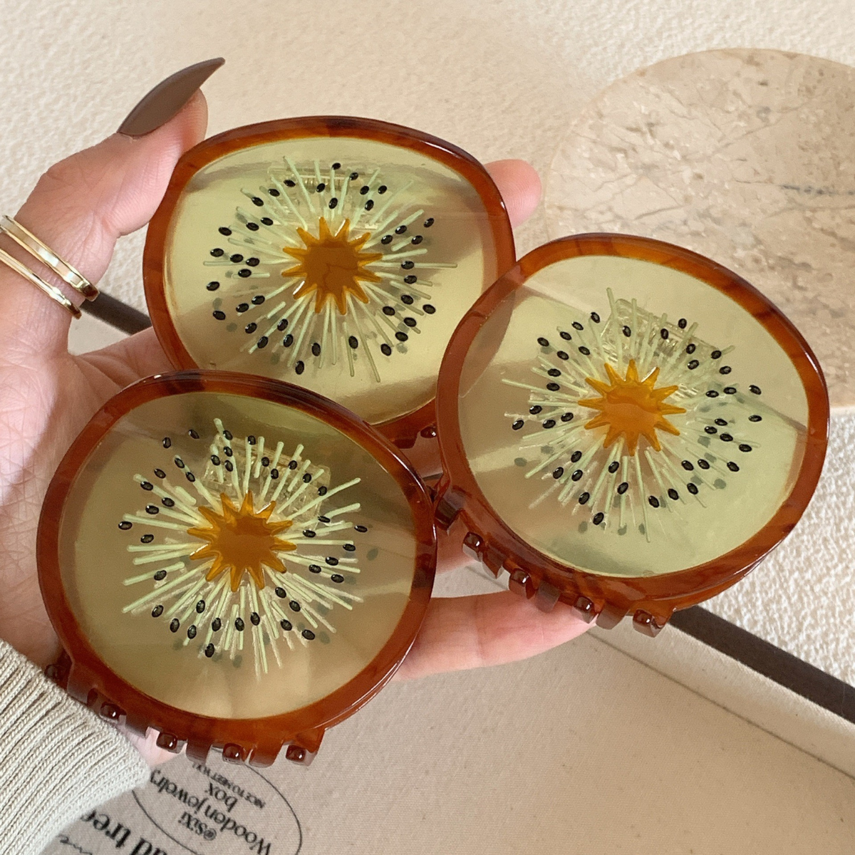 Small Kiwi Fruit Hair Claw