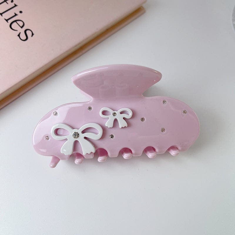 Small White Bow Hair Claw