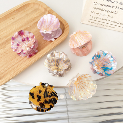 Small Light Pink Pearl Shell Hair Claw