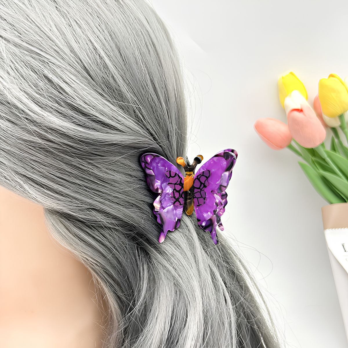 Small Purple Butterfly Hair Claw