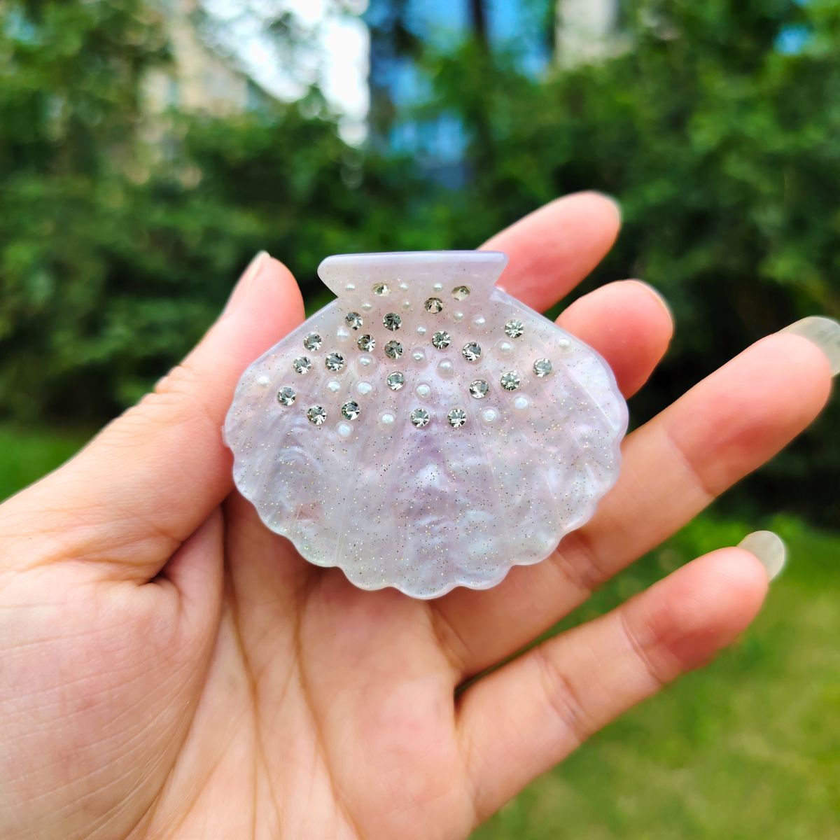 Small Purple Pearl Shell Hair Claw