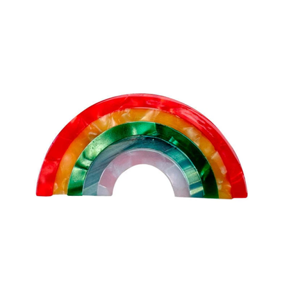 Small Rainbow Semicircle Barrette Hair Clip