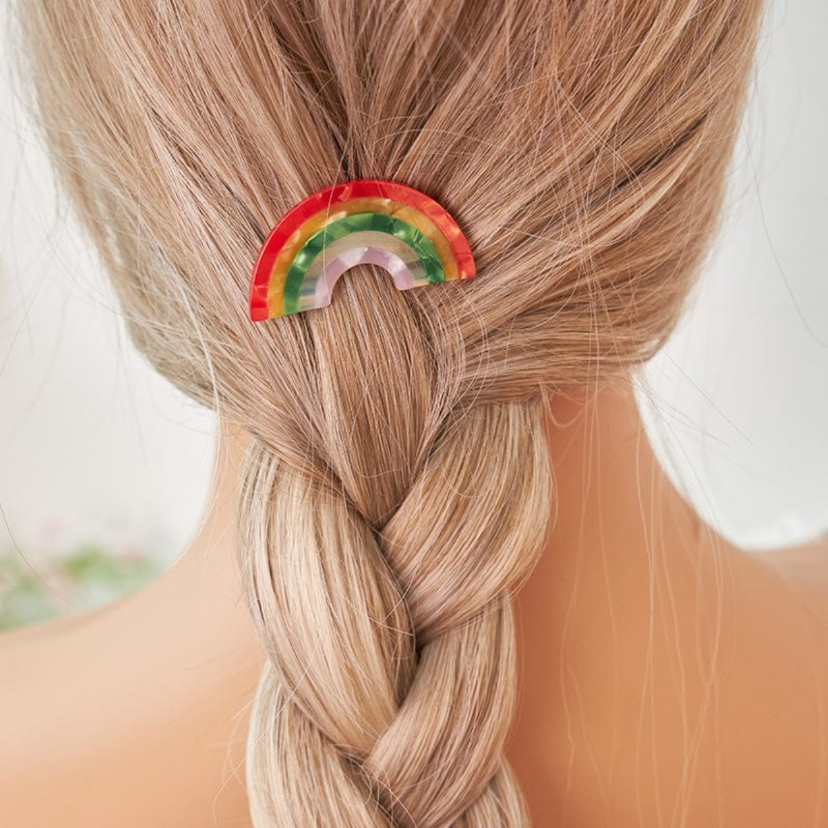 Small Rainbow Semicircle Barrette Hair Clip