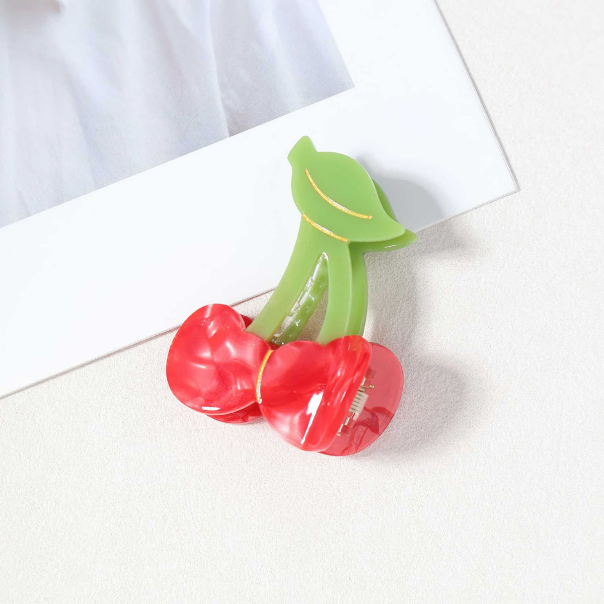 Small Red Cherry Hair Claw