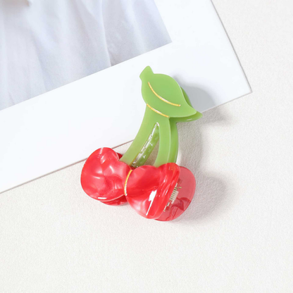 Small Red Cherry Hair Claw